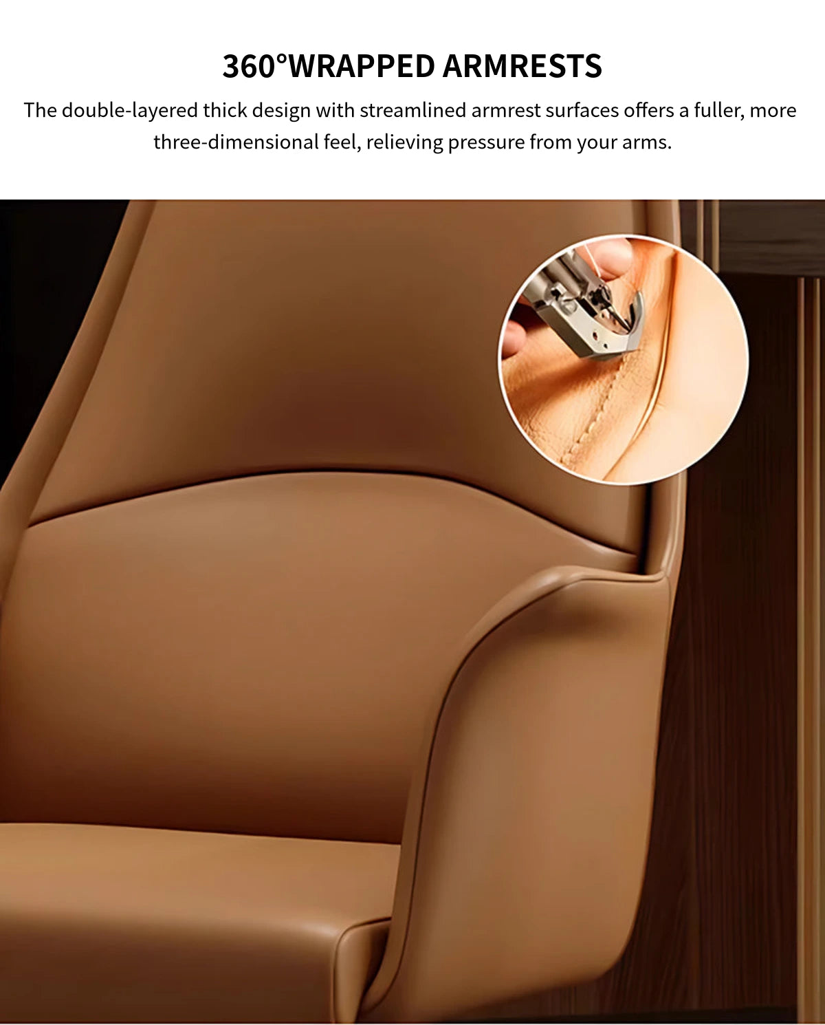 Ergonomic Office Chair with Lumbar Support, Portable & Swivel for Executive Office — Detail image 4