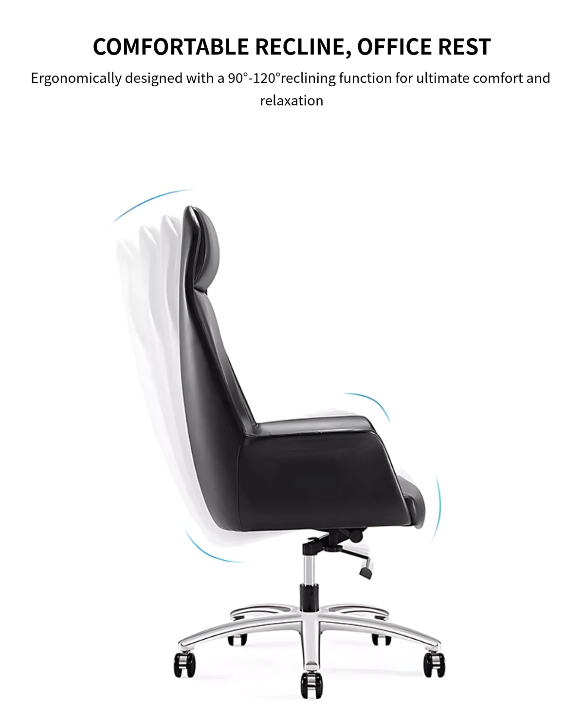 Ergonomic Office Chair with Reclining, Curved & Lumbar Support for Executive Office — Detail image 3