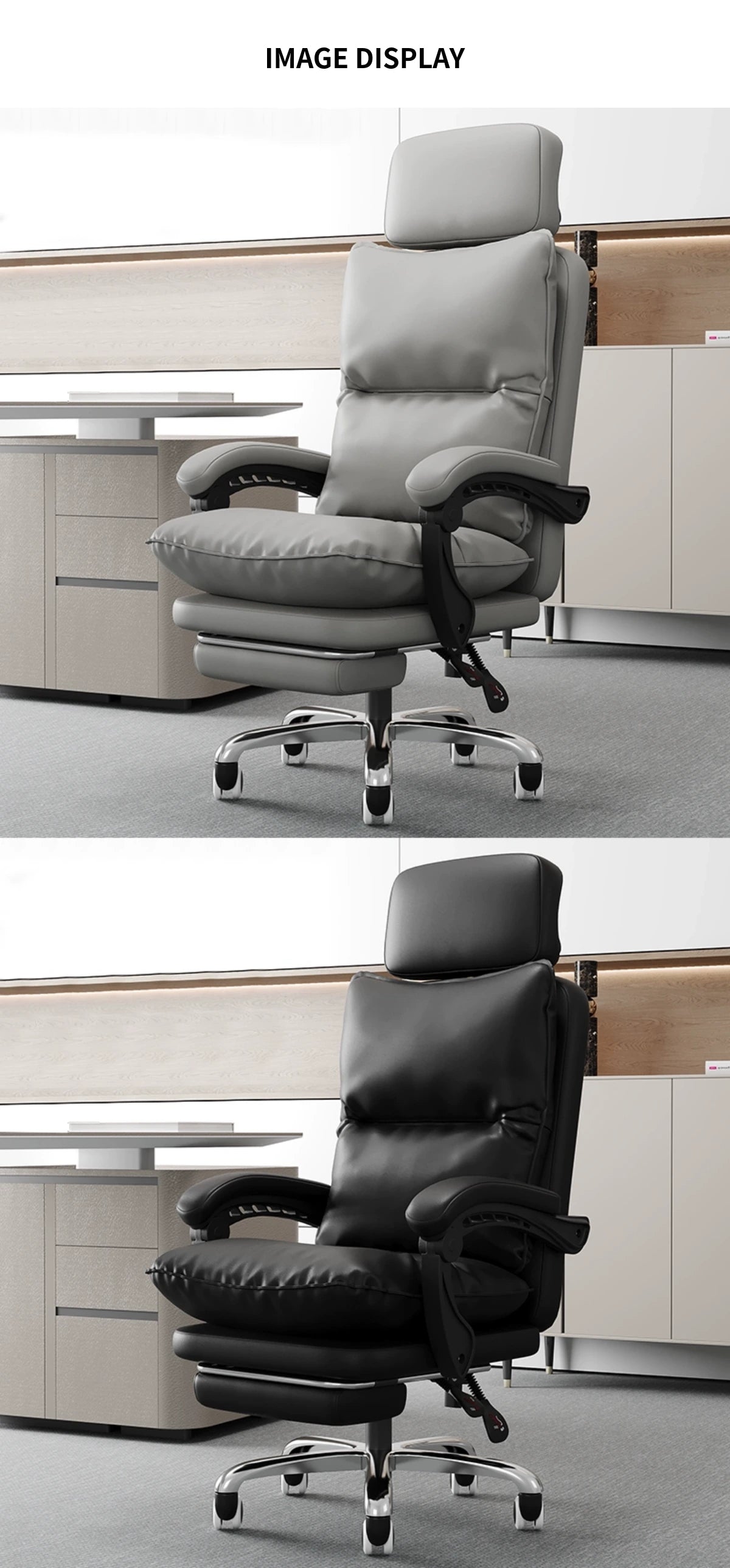 Mesh Ergonomic Office Chair with Reclining, Curved & Breathable Mesh for Home Office — Detail image 10