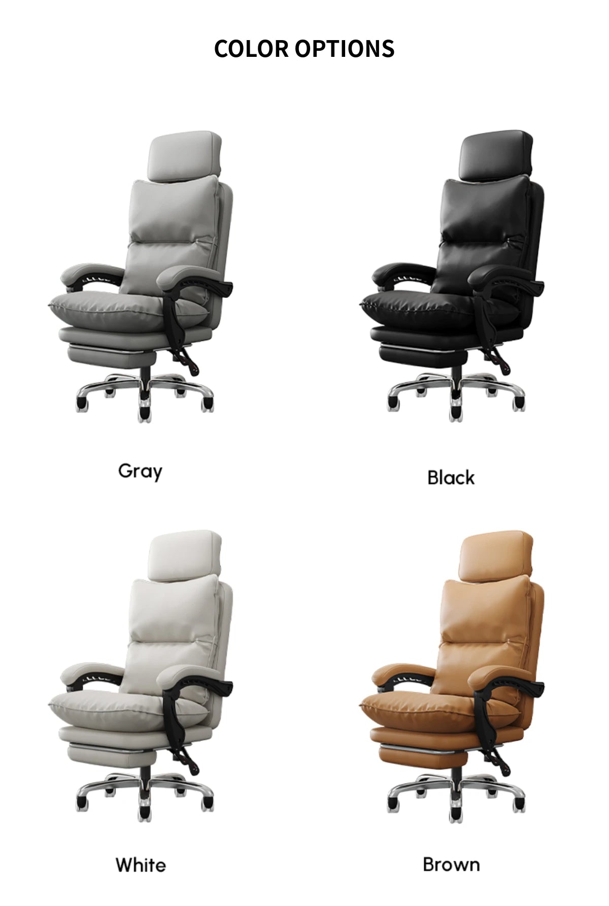 Mesh Ergonomic Office Chair with Reclining, Curved & Breathable Mesh for Home Office — Detail image 12