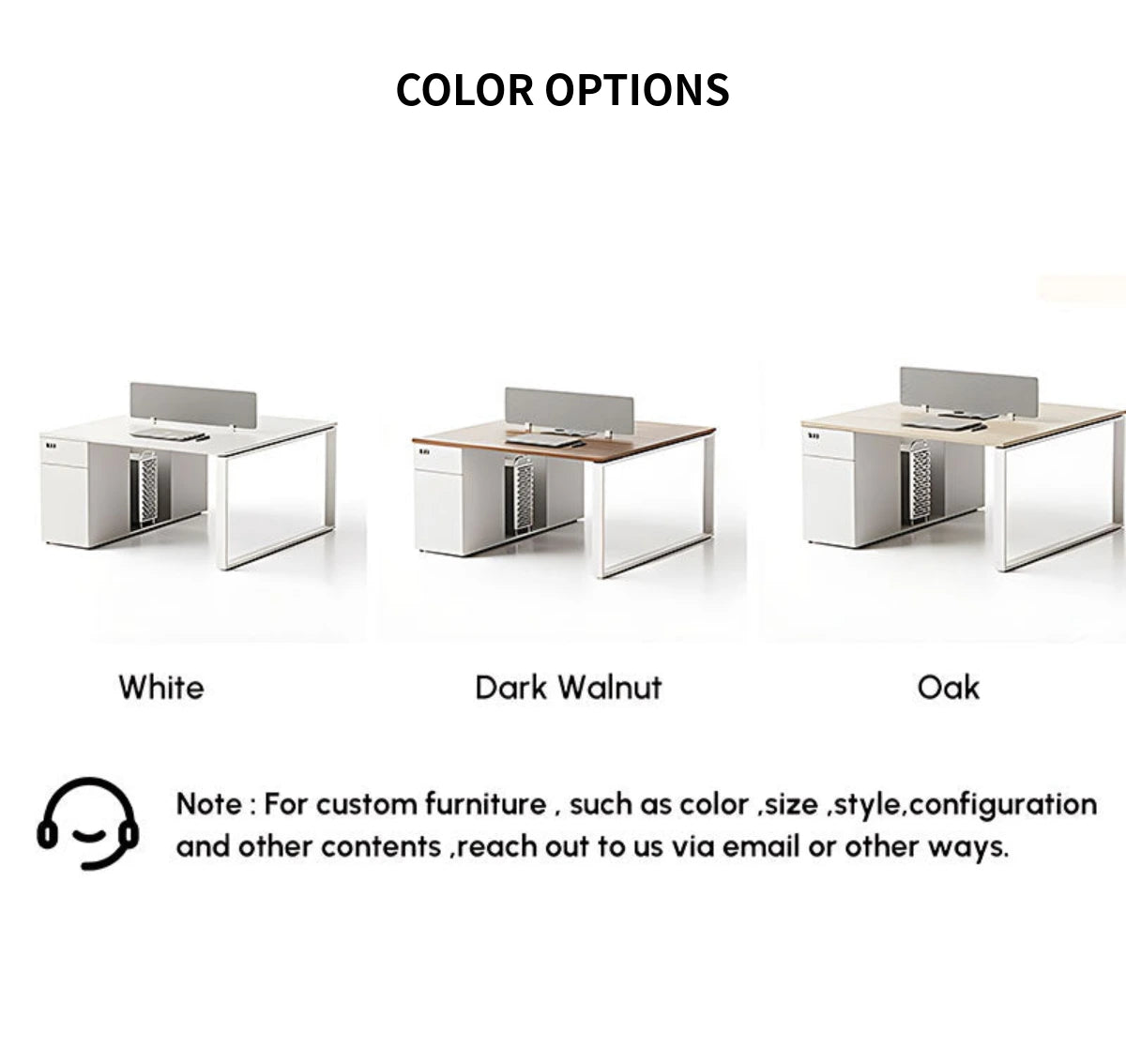 Office Workstation Desk with Built-In Outlets, Cable Management & File Drawers — Detail image 11