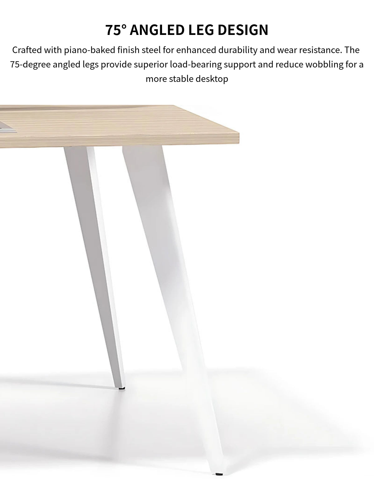 Modern Office Desk with Built-In Outlets, Cable Management & Lockable for Home Office — Detail image 7