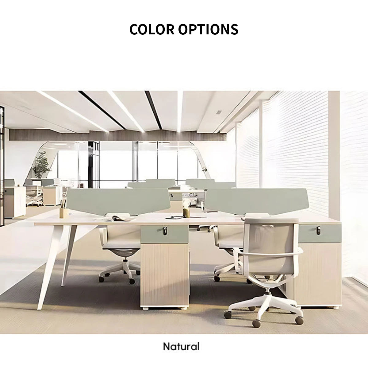 Modern Office Desk with Built-In Outlets, Cable Management & Lockable for Home Office — Detail image 12