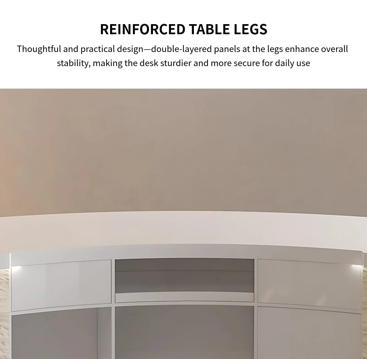 Curved Office Desk 47-200 in Wide with Privacy Panel & Transaction Counter for Home Office — Detail image 5