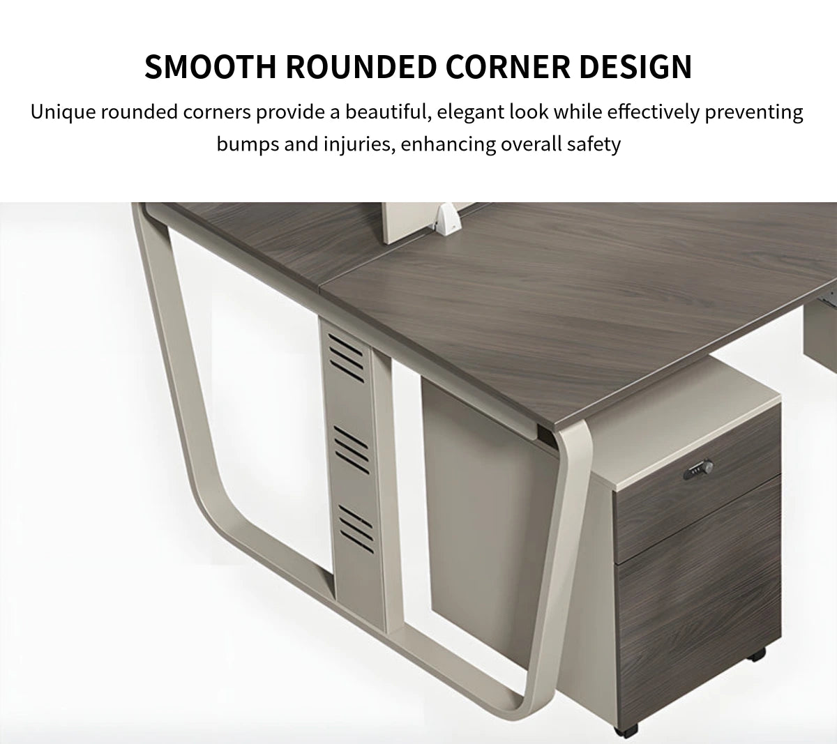 Curved Office Desk 47-200 in Wide with Privacy Panel & Transaction Counter for Home Office — Detail image 6