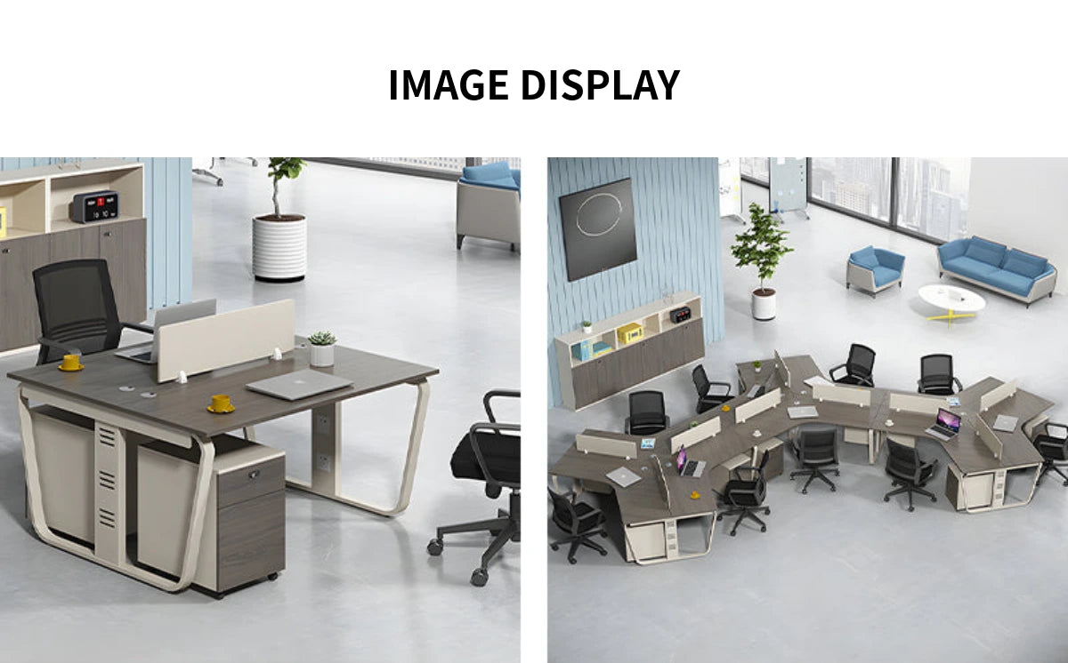 Curved Office Desk 47-200 in Wide with Privacy Panel & Transaction Counter for Home Office — Detail image 8