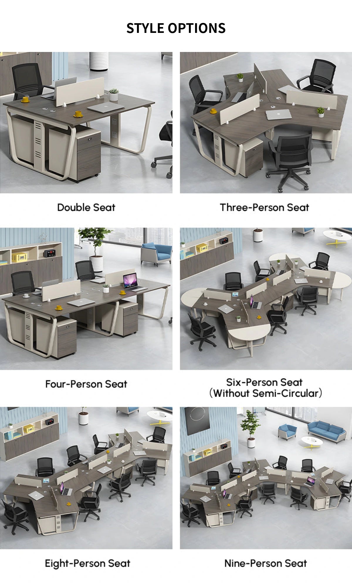 Curved Office Desk 47-200 in Wide with Privacy Panel & Transaction Counter for Home Office — Detail image 9
