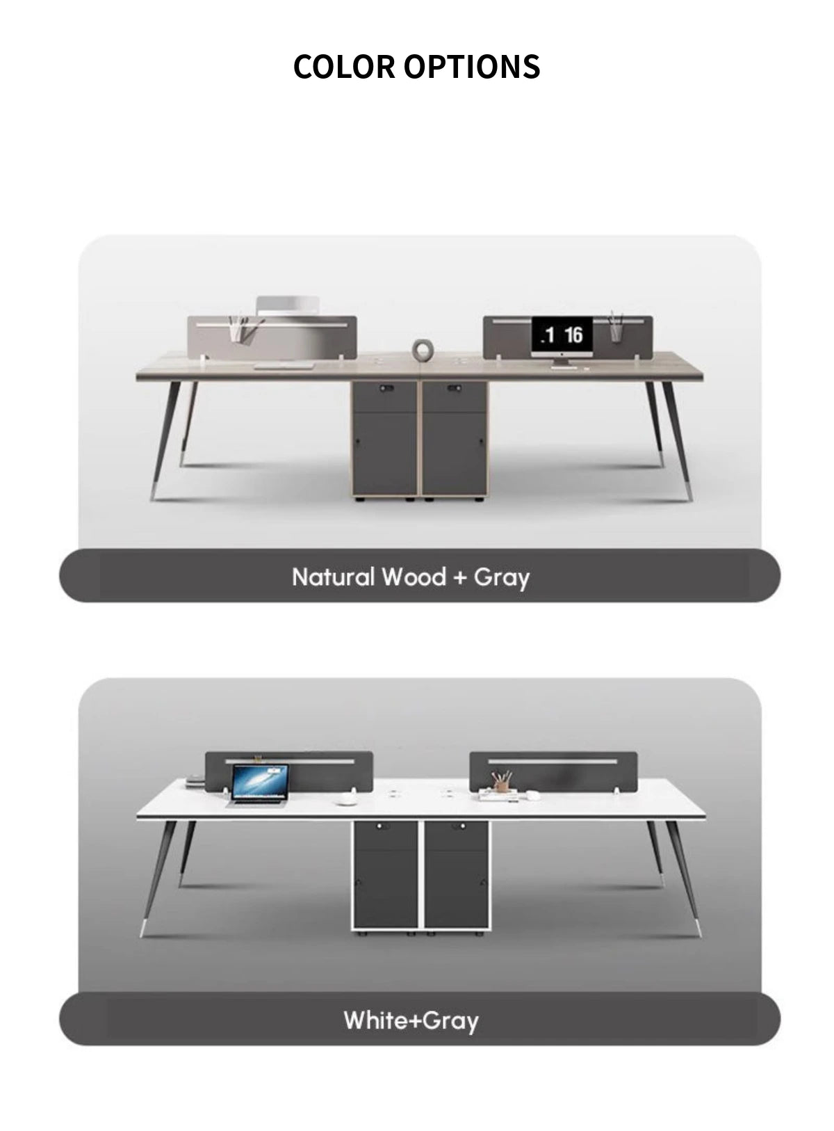 Curved Office Desk with Cable Management, Side Storage & Privacy Panel for Home Office — Detail image 12