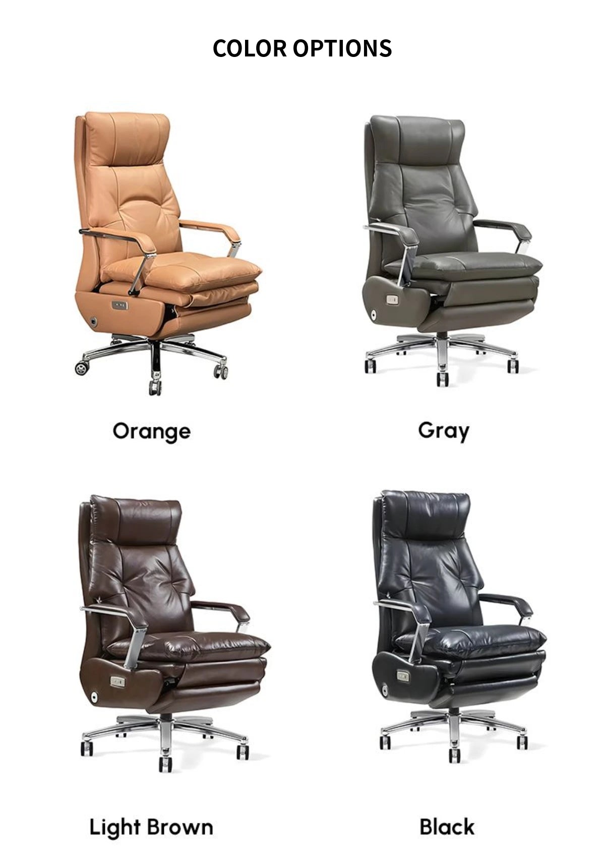 Ergonomic Office Chair 27 in Wide with Reclining & Lumbar Support for Executive Office — Detail image 5