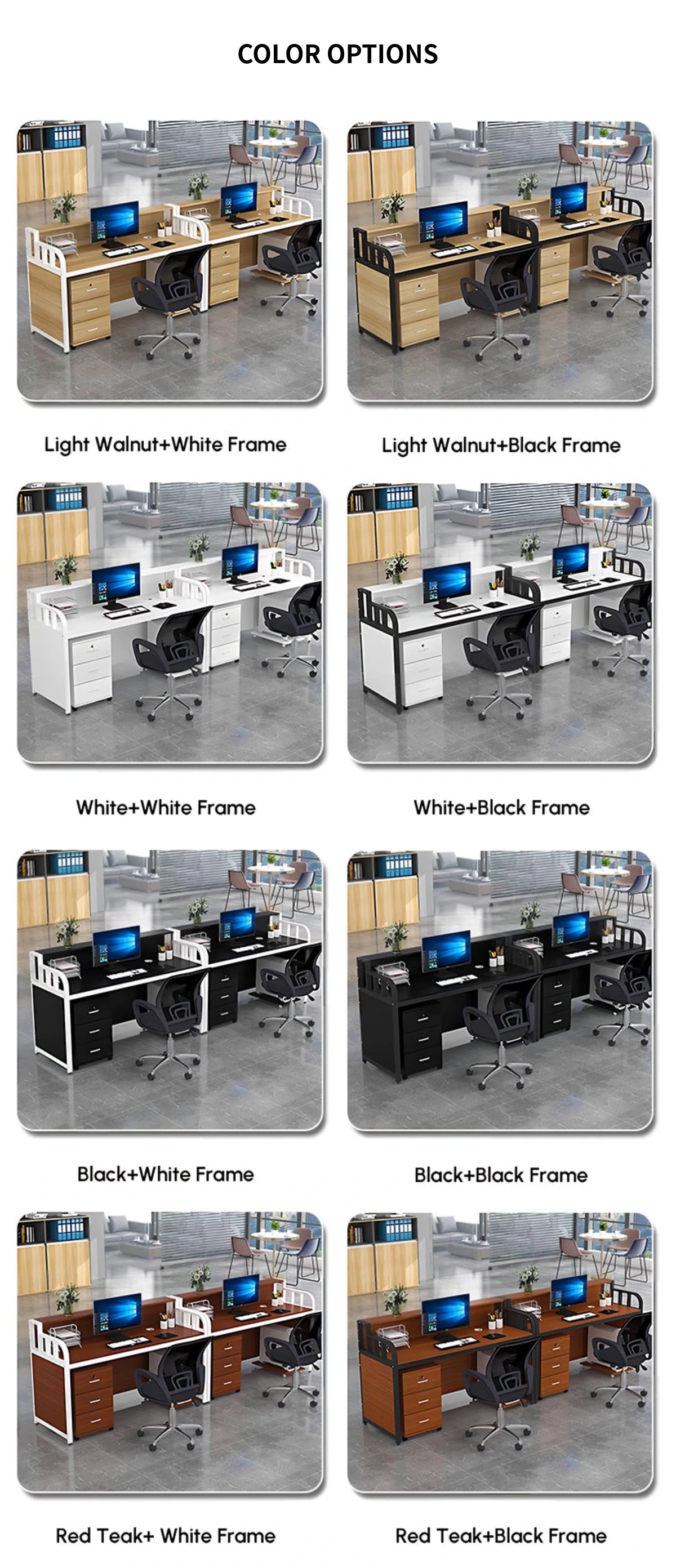 Office Workstation Desk with Portable, Privacy Panel & Swivel for Home Office — Detail image 7
