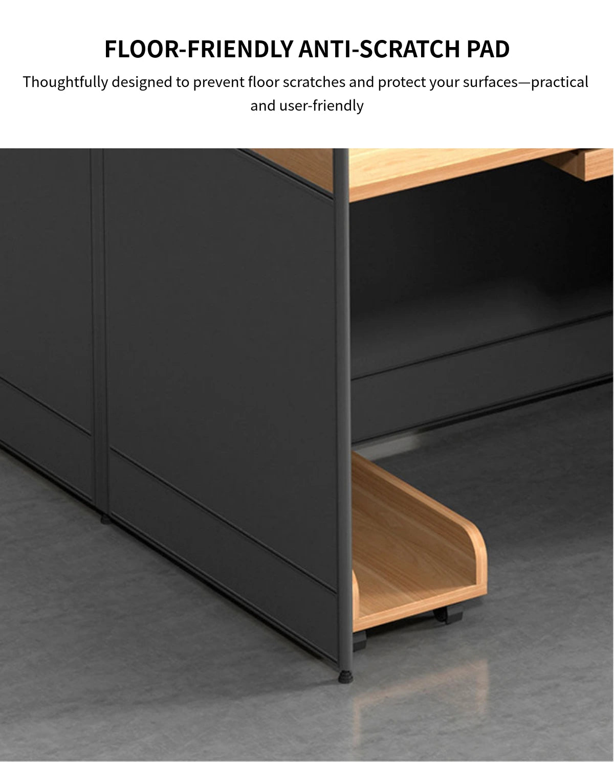 Modern Office Desk with Built-In Outlets, Cable Management & Glass Top for Home Office — Detail image 6