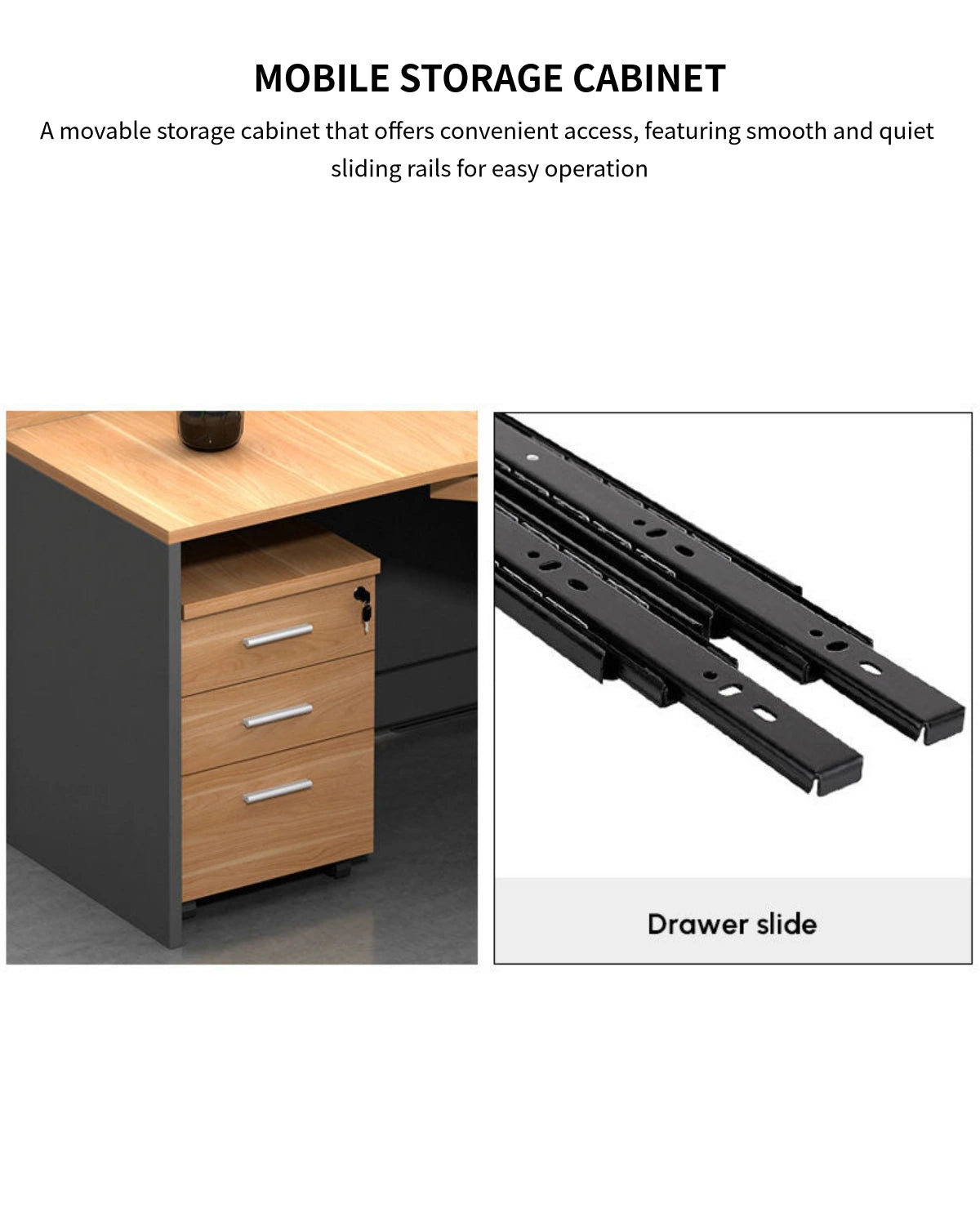 Modern Office Desk with Built-In Outlets, Cable Management & Glass Top for Home Office — Detail image 7