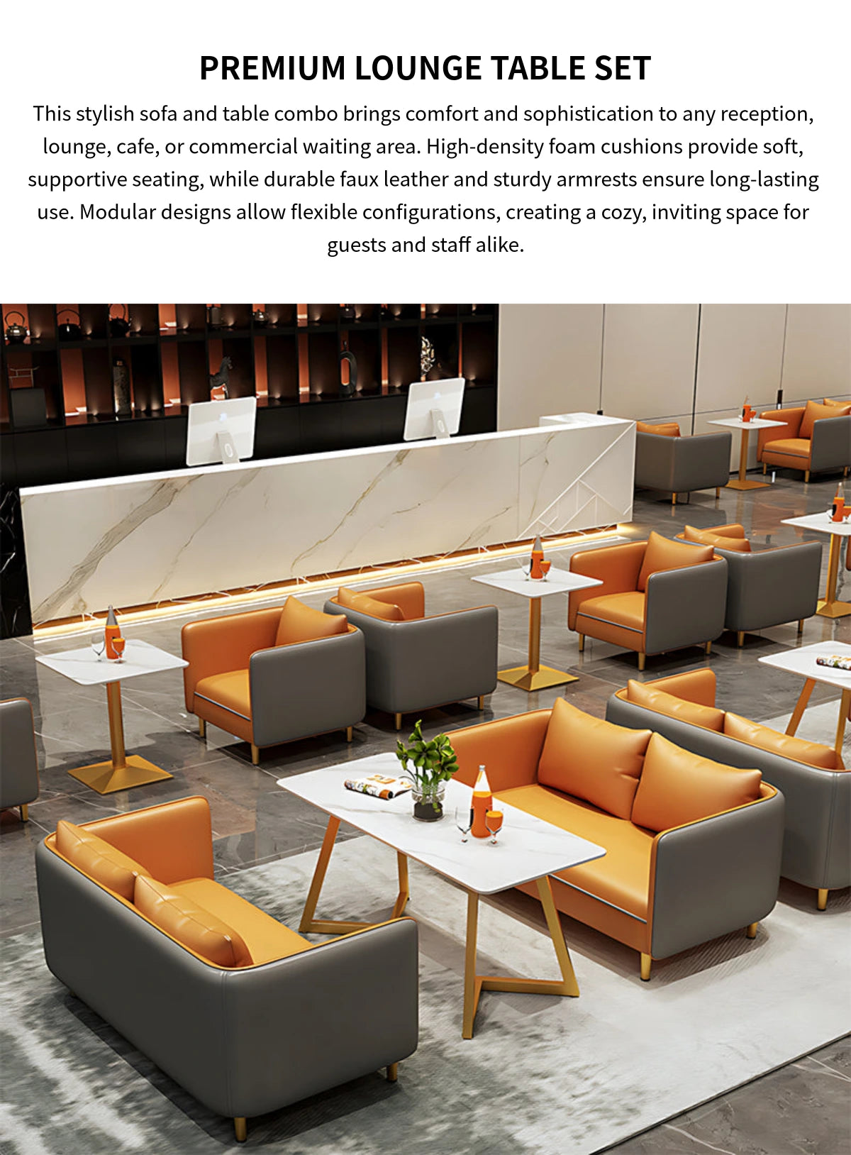 Modern Reception Desk with Modular for Office Lobby — Detail image 1