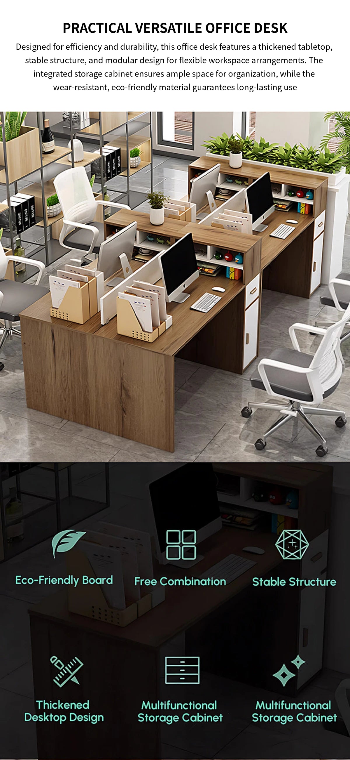 Modular Office Desk with Privacy Panel — Detail image 1