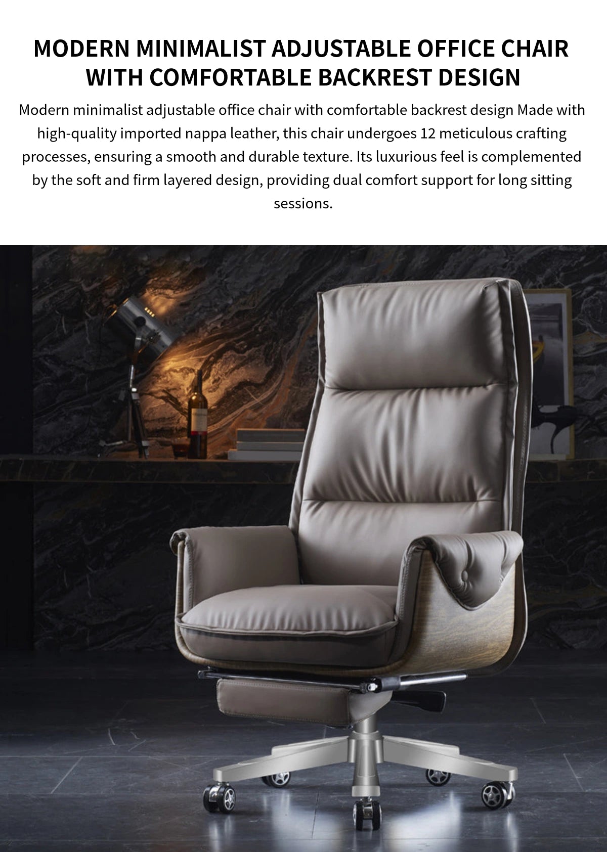 Nappa Leather Executive Office Chair — Detail image 1