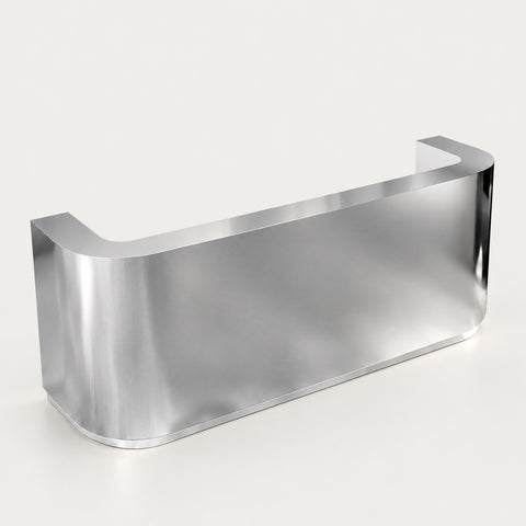 Curved Reception Desk 39-110 in Wide with LED Lighting & Stainless Steel