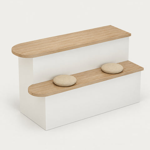 Curved Reception Desk 39-63 in Wide with Lockable for Salon