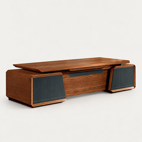 Modern Executive Desk 28-142 in Wide with Walnut for Home Office