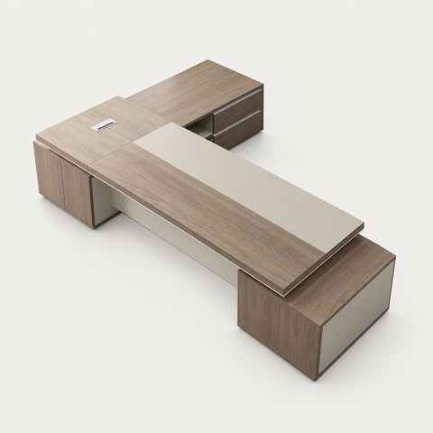 Modern Executive Desk 71-118 in Wide with Side Storage for Home Office