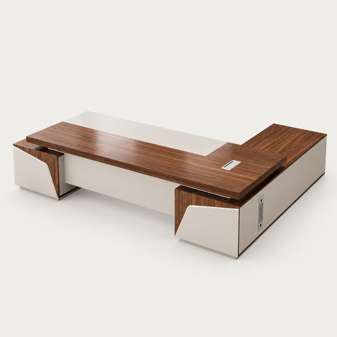 Modern Executive Desk 63-126 in Wide with Cable Management & Side Storage for Home Office