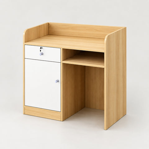 Round Reception Desk with Cable Management & Lockable for Office Lobby