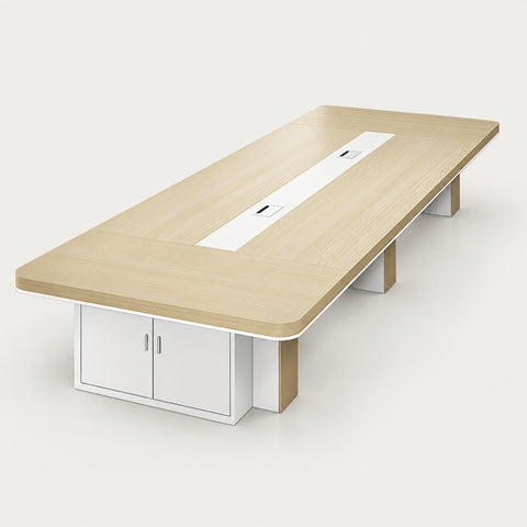 Rectangular Conference Table with Cable Management & Transaction Counter