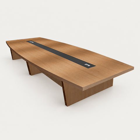 Boat-Shaped Conference Table 79-236 in Wide (6.6-19.7 ft) with Cable Management