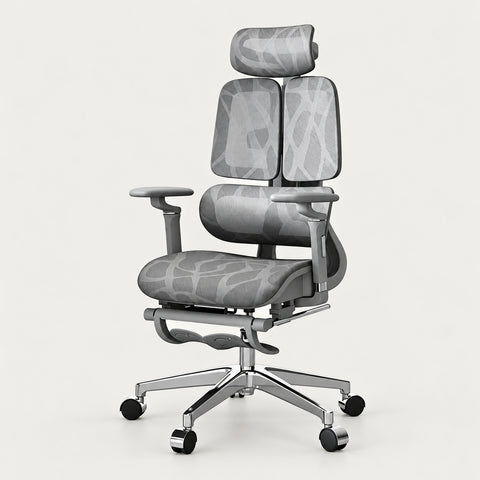 Comfortable Ergonomic Mesh Office Chair with Adaptive Lumbar Support, 135° Recline, and Footrest for Home, Office, and Gaming BGY-1034