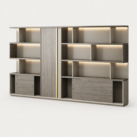 Modern Executive Desk with LED Lighting for Home Office