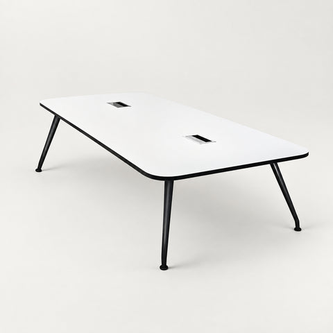 Curved Conference Table with Cable Management for Meeting Room