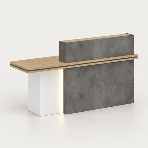 Modern Reception Desk 71-94 in Wide with Lockable & LED Lighting for Hotel Lobby