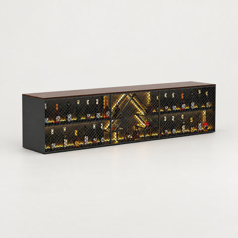 L-Shaped Reception Desk 71-130 in Wide with LED Lighting for Office Lobby