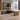 L-Shaped Executive Desk with LED Lighting, Lockable & File Drawers for Home Office