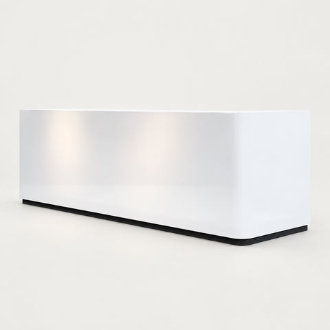 Curved Reception Desk 63-197 in Wide with Lockable & File Drawers for Office Lobby