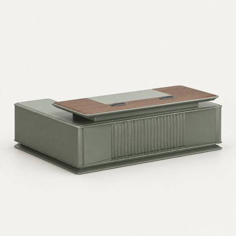 Modern Executive Desk 94-142 in Wide with File Drawers for Home Office