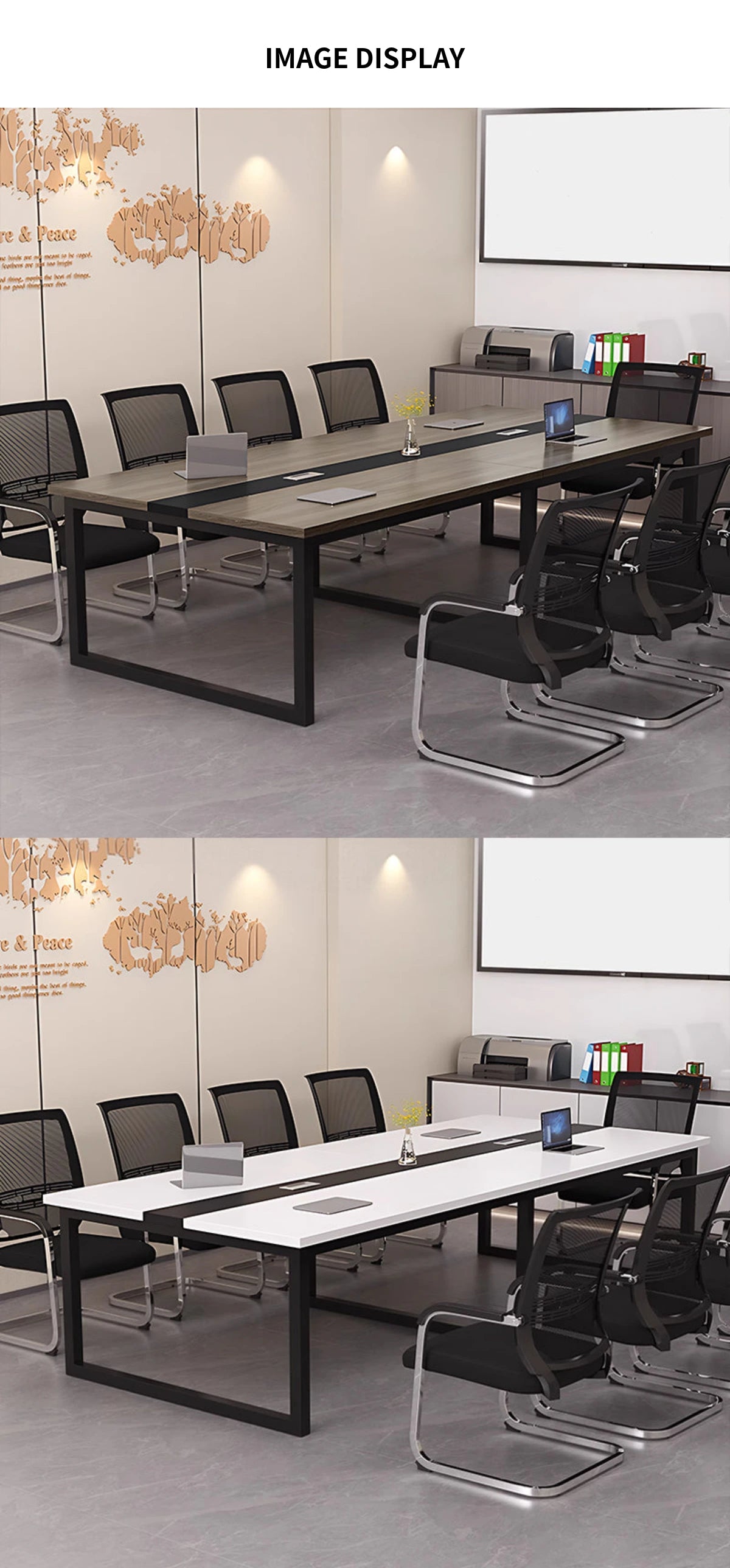 Rectangular Conference Table with Cable Management, Dual-Tone & Lumbar Support — Detail image 8