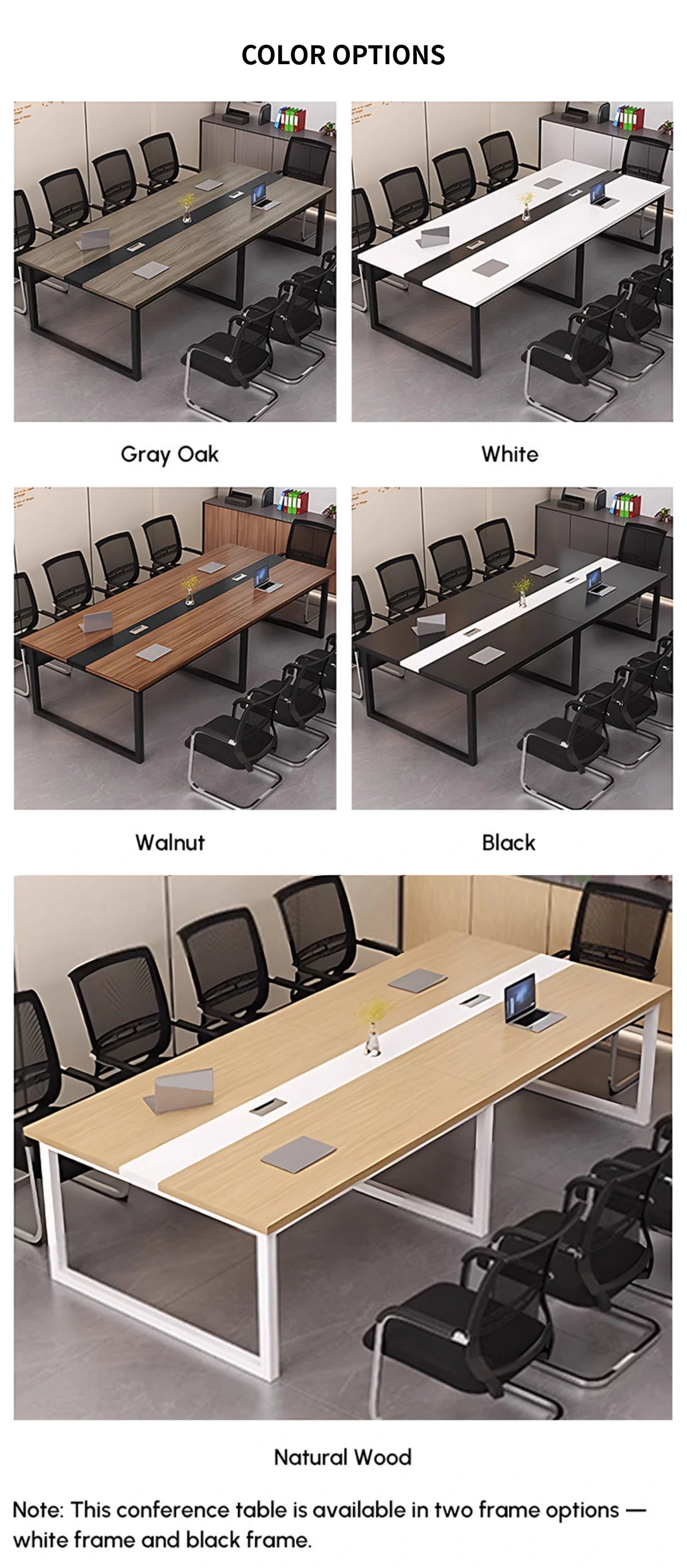 Rectangular Conference Table with Cable Management, Dual-Tone & Lumbar Support — Detail image 9
