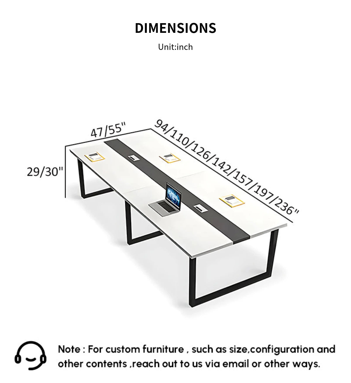 Rectangular Conference Table with Cable Management, Dual-Tone & Lumbar Support — Detail image 10