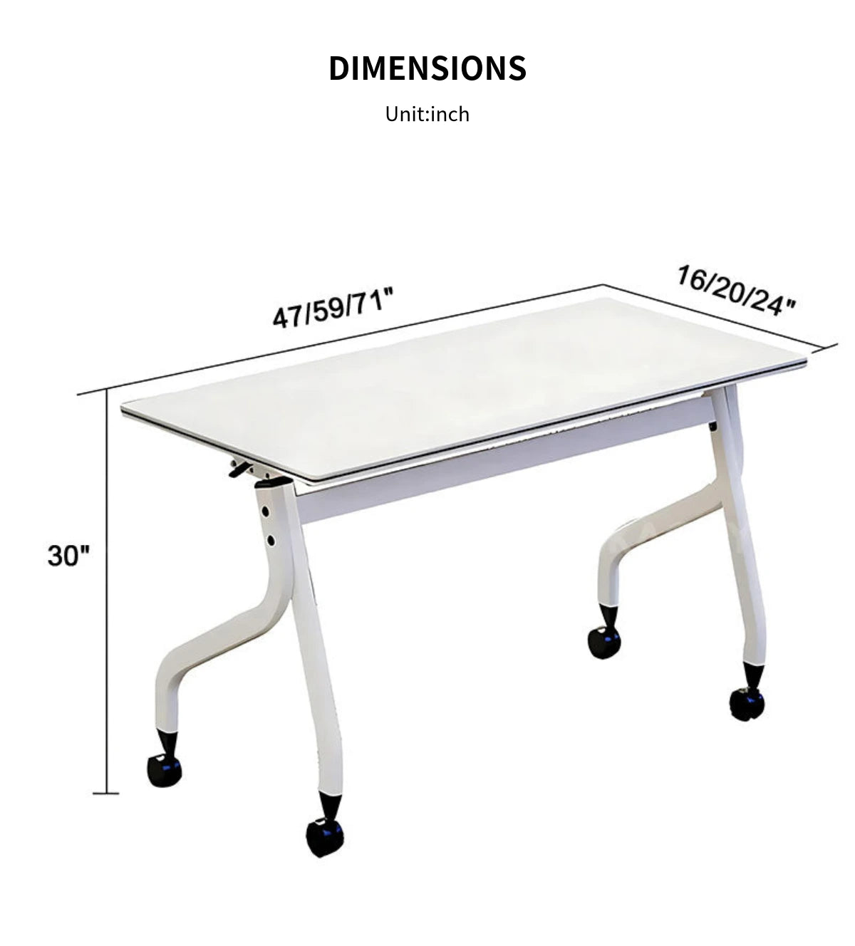 Modern Conference Table 47-71 in Wide (3.9-5.9 ft) with Portable for Meeting Room — Detail image 11