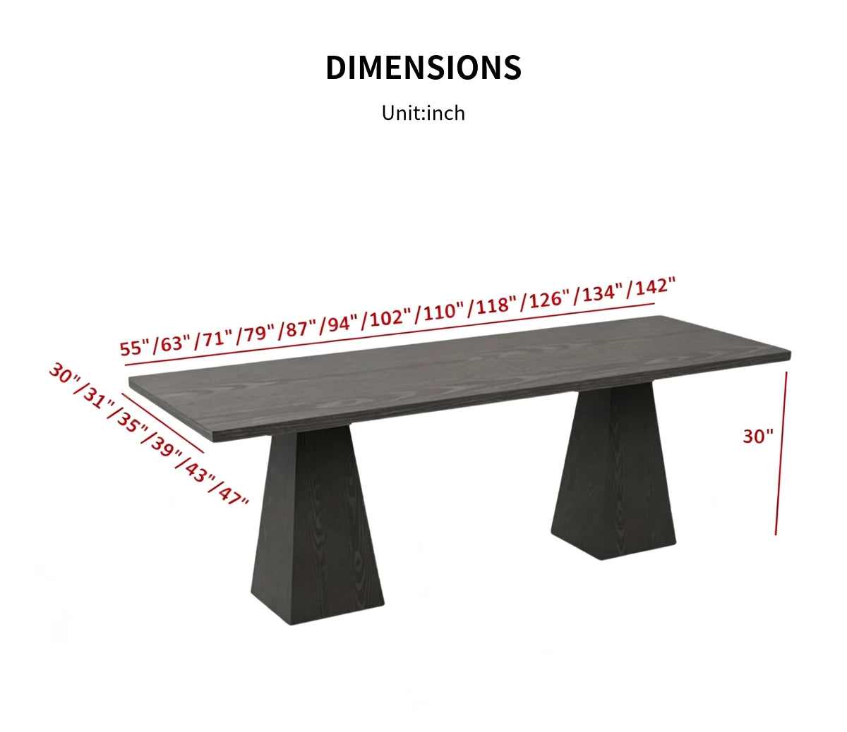 Customizable Luxury Durable Black Long Table — Detail image 7
