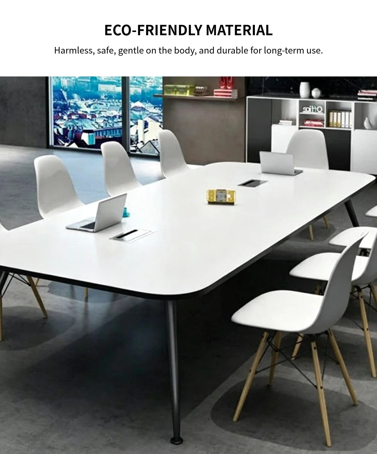 Curved Conference Table with Cable Management & Lumbar Support for Meeting Room — Detail image 2