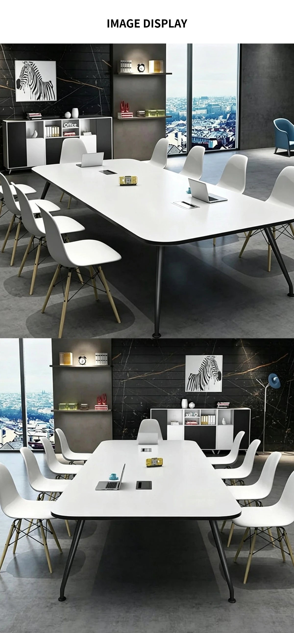 Curved Conference Table with Cable Management & Lumbar Support for Meeting Room — Detail image 6