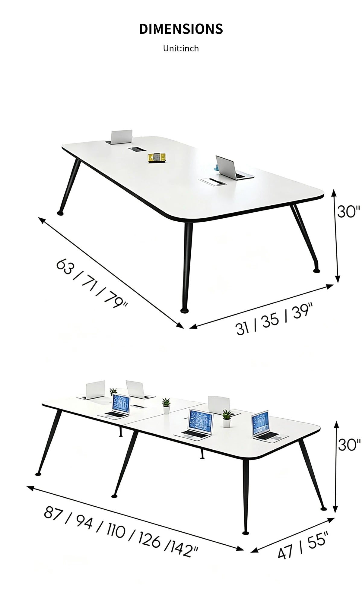 Curved Conference Table with Cable Management & Lumbar Support for Meeting Room — Detail image 7