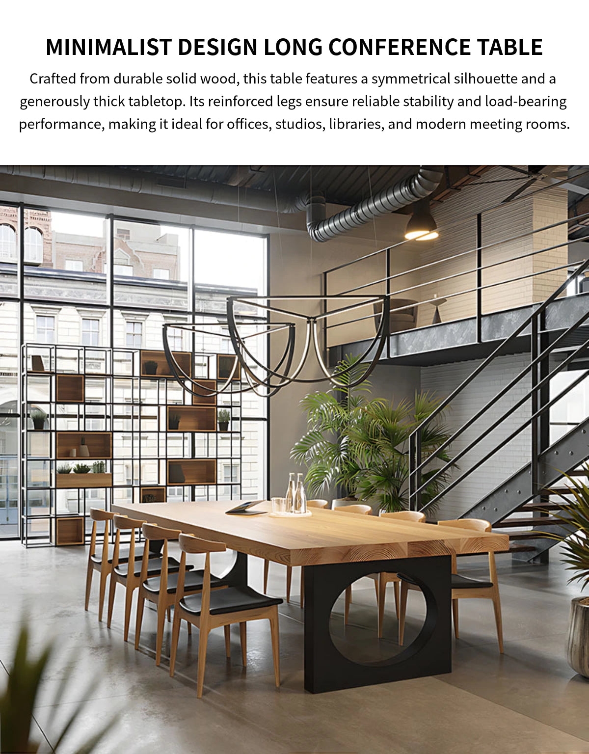 Curved Conference Table 55-98 in Wide (4.6-8.2 ft) with Solid Wood & Lumbar Support — Detail image 1