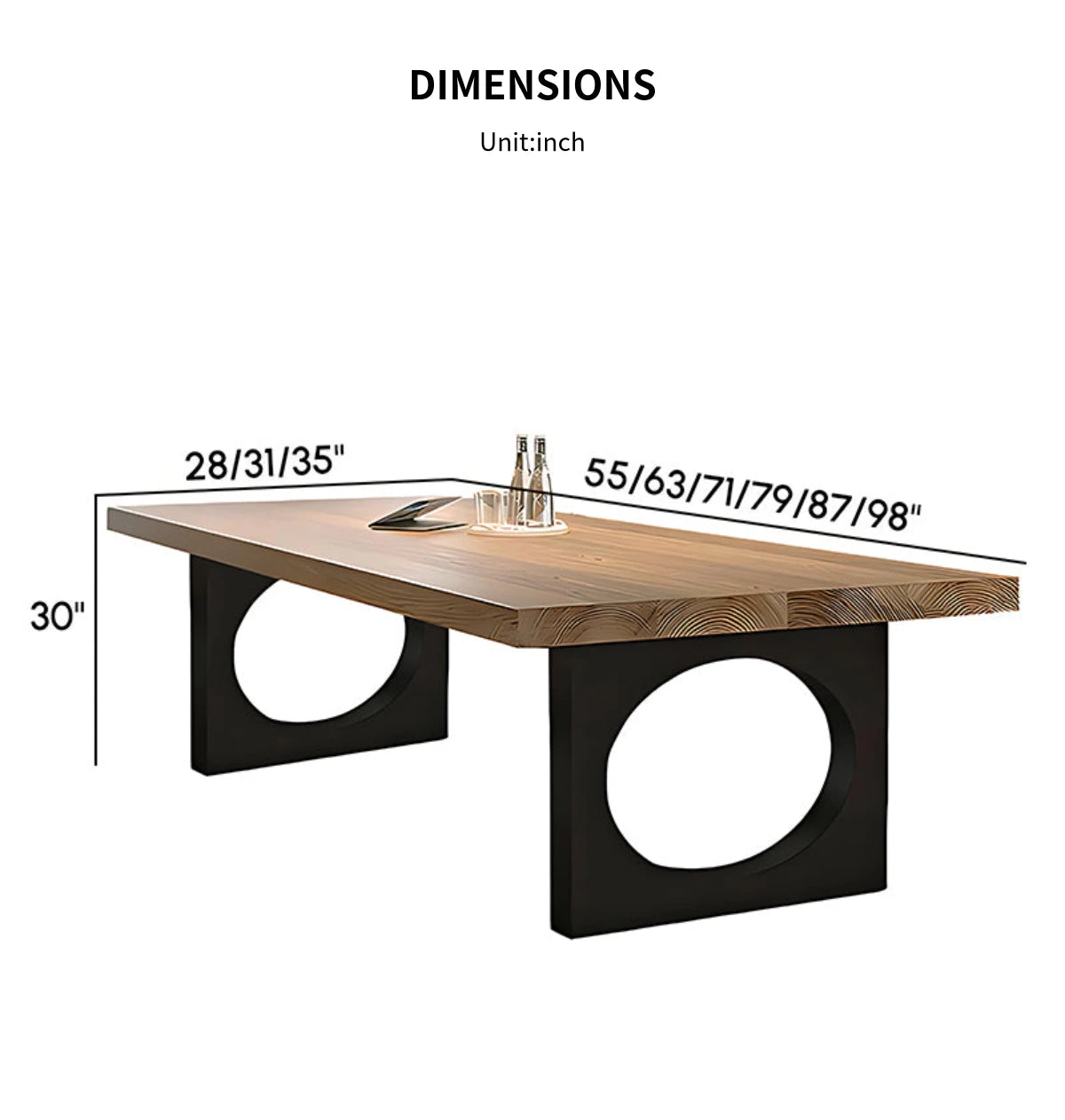 Curved Conference Table 55-98 in Wide (4.6-8.2 ft) with Solid Wood & Lumbar Support — Detail image 8
