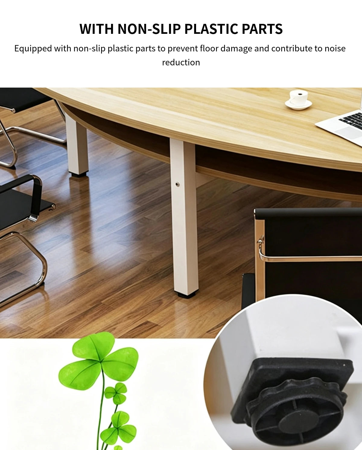 Oval Conference Table 47-94 in Wide (3.9-7.8 ft) with Lumbar Support for Meeting Room — Detail image 6