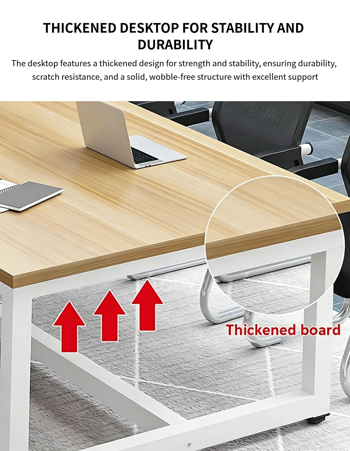 Rectangular Conference Table 47-189 in Wide (3.9-15.8 ft) with Lumbar Support — Detail image 4