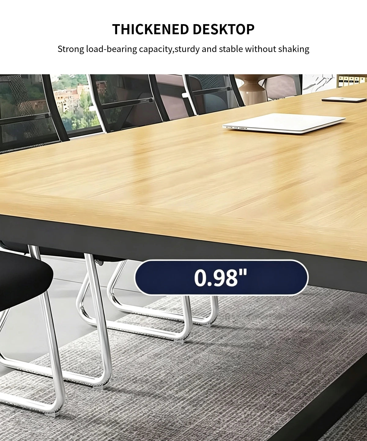 Rectangular Conference Table 47-189 in Wide (3.9-15.8 ft) with Lumbar Support — Detail image 5