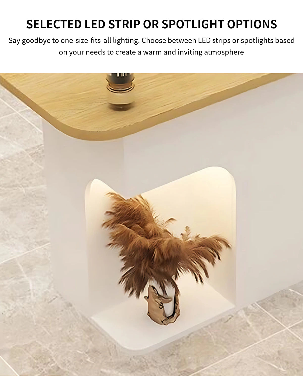 Curved Reception Desk 31-87 in Wide with Lockable & Lumbar Support for Salon — Detail image 7