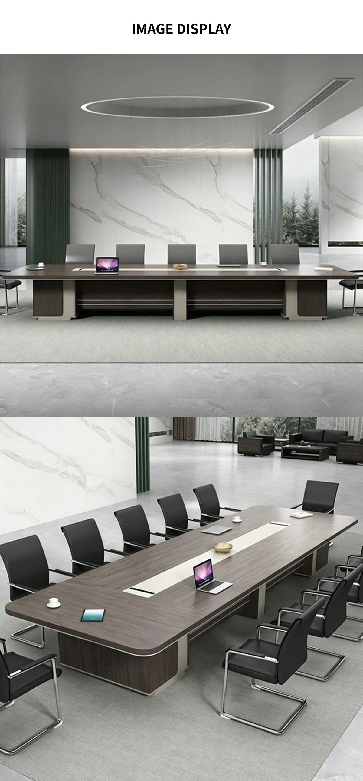 Curved Conference Table 79-315 in Wide (6.6-26.2 ft) with Cable Management — Detail image 6